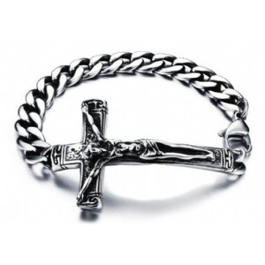 316L Stainless Steel Men Link Bangles Punk European Style Cross Bracelets&Bangles