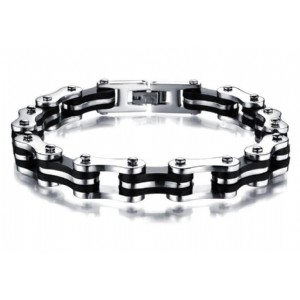 Bike Chain Bracelet Silver Black Stainless Steel Link Bicycle Bike Chain Bracelets Jewelry