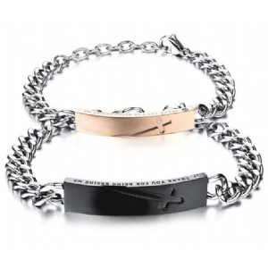 Cross Bracelet for Men Women Couples Jewelry Fashion Stainless Steel Chain Couple Bracelets