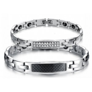 Lover′s Couple Jewelry Stainless Steel Magnetic Health Chain Bracelets