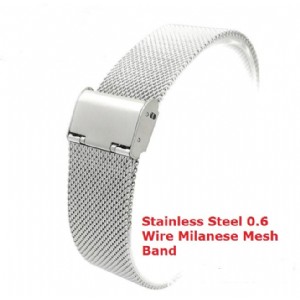 Milanese Stainless Steel Solid 0.6 Wire Mesh Watchband for Fitbit Blaze Fold Over Clasp