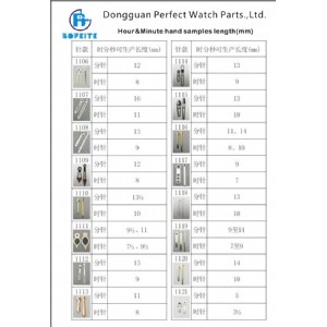Plated Superluminous Hour Hand and Minute Hand Watch Hands Watch Parts