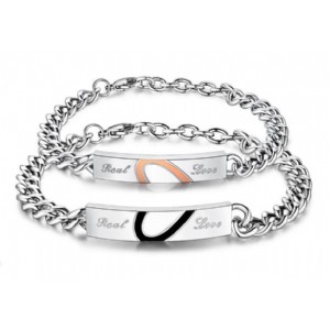 Real Love Infinite Low Couple Bracelets Stainless Steel Men Promise Jewelry