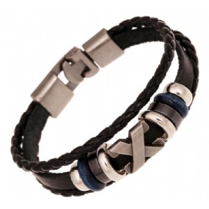 Retro Multilayer Genuine Leather Bracelet Color Black Coffee for Men Women Gift