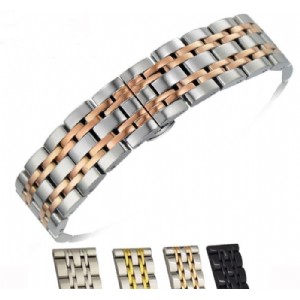 Stainless Steel 7 Beads Watch Band Strap 14 16 18 20 22mm Watchband High-End Classic Wristband