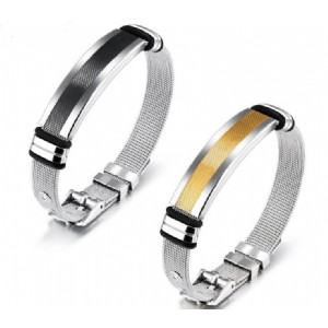 Stainless Steel Adjustable Bracelets&Bangles for Men Punk Mesh Band Bracelets Wholesale