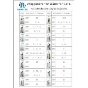 Top Quality Customized Different Sizes Watch Hands Wrist Watch Accessories Watch Parts